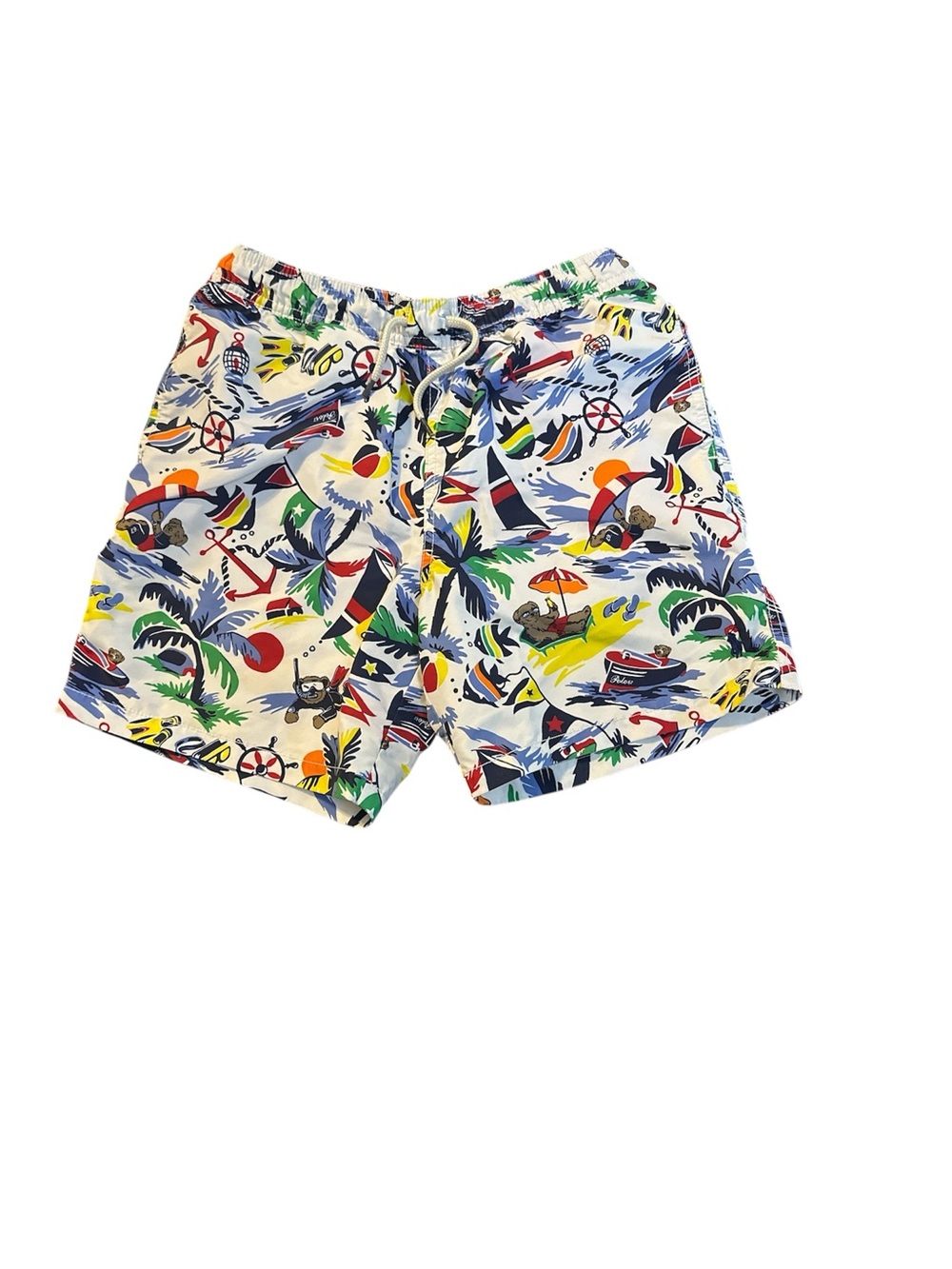 Polo by Ralph Lauren White Multi-Color Tropical Print Shorts